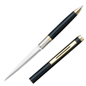 Elegant Ink Pen Knife with Plain Edge Black