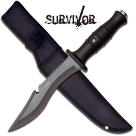 12" Rubber Grip Survival Military Fix Blade Knife