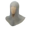 Metal Chain Mail Coif Medieval Armor, Silver