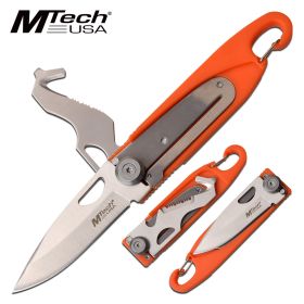 Mtech Multipurpose EDC Folding Pocket Knife Nylon Fiber Handle Orange