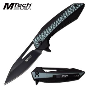 Mtech 3.5" Black Blade EDC Tactical Grey Spring-Assist Folding Knife