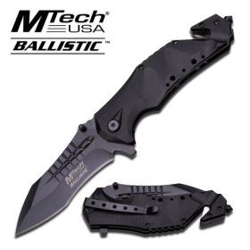 5 Inch Closed All Black Rescue Assisted Opening Pocket Folding Knife