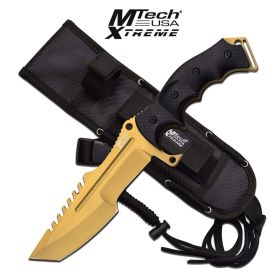 Gold MTech Xtreme 5mm Thick Blade Hunting Tactical Military Knife Fixed Blade