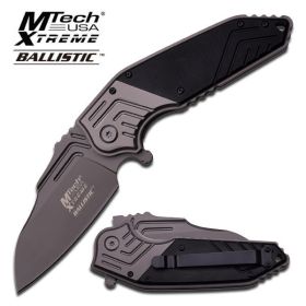 M-Tech Xtreme Ballistic Mammoth Black G10 Spring Assisted Knife - Gray