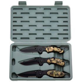 Maxam&reg; 3pc Liner Lock Knife Set