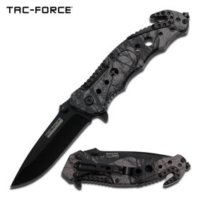 Camo Black Blade Rescue EDC Spring-Assist Folding Pocket Knife