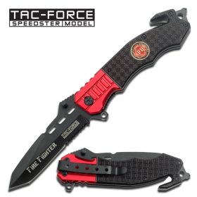 4.5" Closed Fire Fighter Rescue Spring Assist Knife With Clip