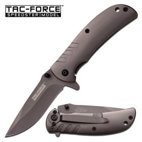 Tac Force 3.5 Inch Closed Grey Ti-Coating Spring Assisted Knife