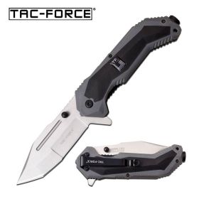 Silver Tanto Blade Black Gray Military Tactical Spring Assist Knife