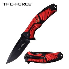 Fire Fighter Assisted Opening Folding Pocket Knife Red FD Logo