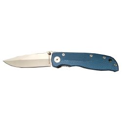 Sarge 4-3/4 in. Folding Knife w/ Stainless Steel Blade and Blue Diamond Cut Aluminum Handle