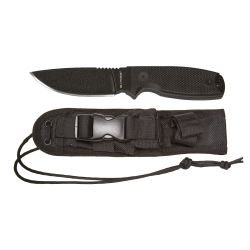 Sarge Panther Tactical Fixed Blade, Black Coated Stainless Steel