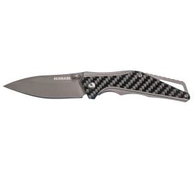 Schrade SCH706 Folder 2.75 in Gray Blade Carbon Fiber Handle