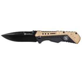 SW 1084302 Assisted 3.375 in Black Blade Black-Tan Polymer